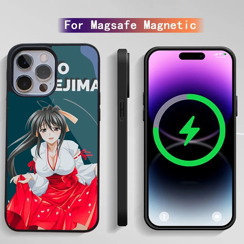 Akeno Himejima High School DxD Phone Case For iPhone 15 14 13 12 11 Plus Pro Max Magsafe Magnetic Wireless Charging