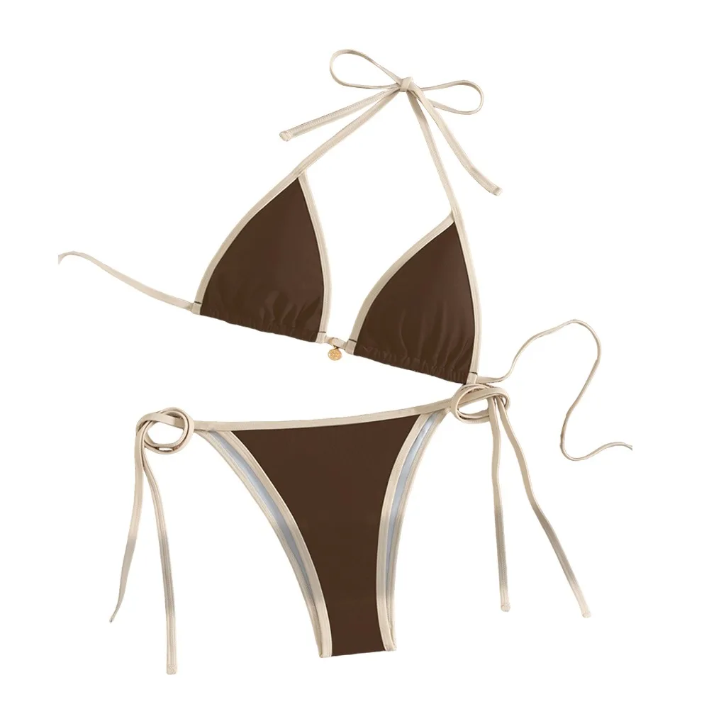 

2Pcs/Set Fashion Summer Beach Bikini Halter Brazilian Bikini Set Casual Bathing Suit Women Swimsuit Holiday