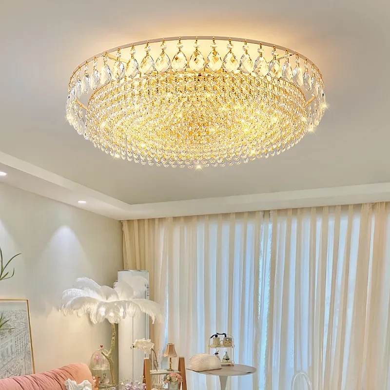 Master Bedroom Crystal Ceiling Lights Led Luxurious Restaurant Lamp Indoor Lighting Fixture Living Room Wall Decor