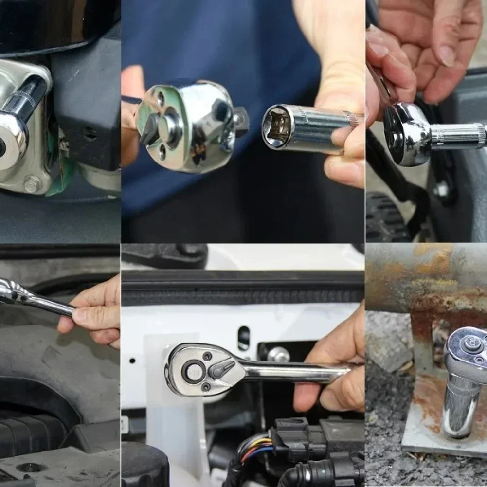 مفتاح ربط بسقاطة 24 سن سريع الإصدار 1/4 ''3/8'' 1/2'' مقبس السيارات الجوز عكسها محرك وجع أداة إصلاح اليد الميكانيكية #6