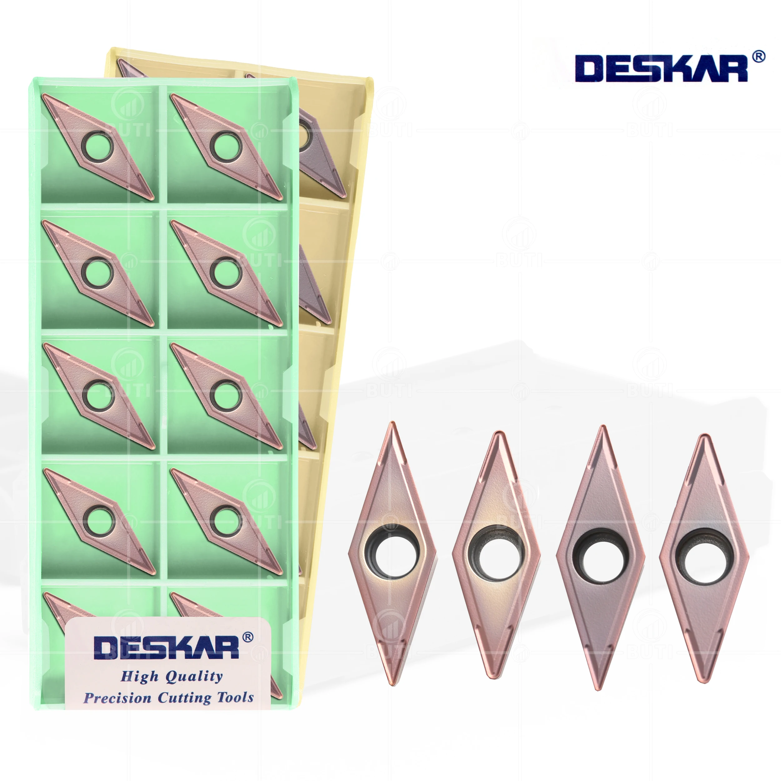 

DESKAR 100% Original VCMT160404 VCMT160408 LF6018 VCMT160404 VCMT160408 LF6118 Lathe Cutter Turning Inserts For Stainless Steel