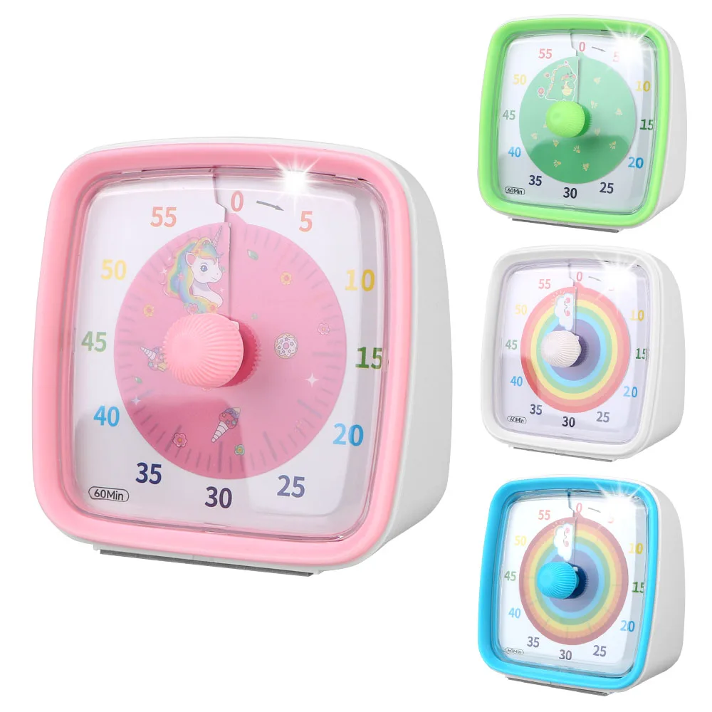 

Ultra Silent Countdown Timer Time Management Tool Kids Children Reminder Visual Timer Night Light Alarm Clock 60 Minutes