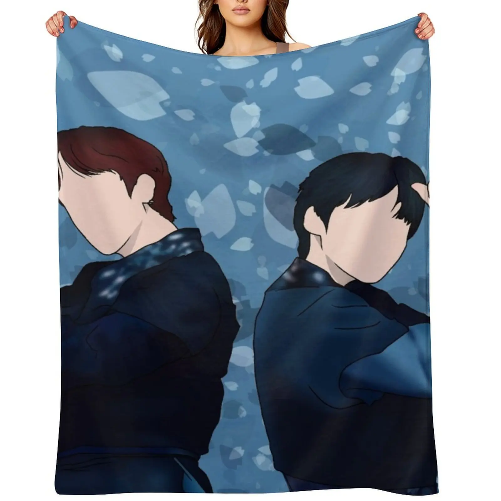 

bg ver Hwanwoong and RAVN Luna minimalist Throw Blanket Sofa Flannel Fabric For Baby Decorative Sofas Blankets