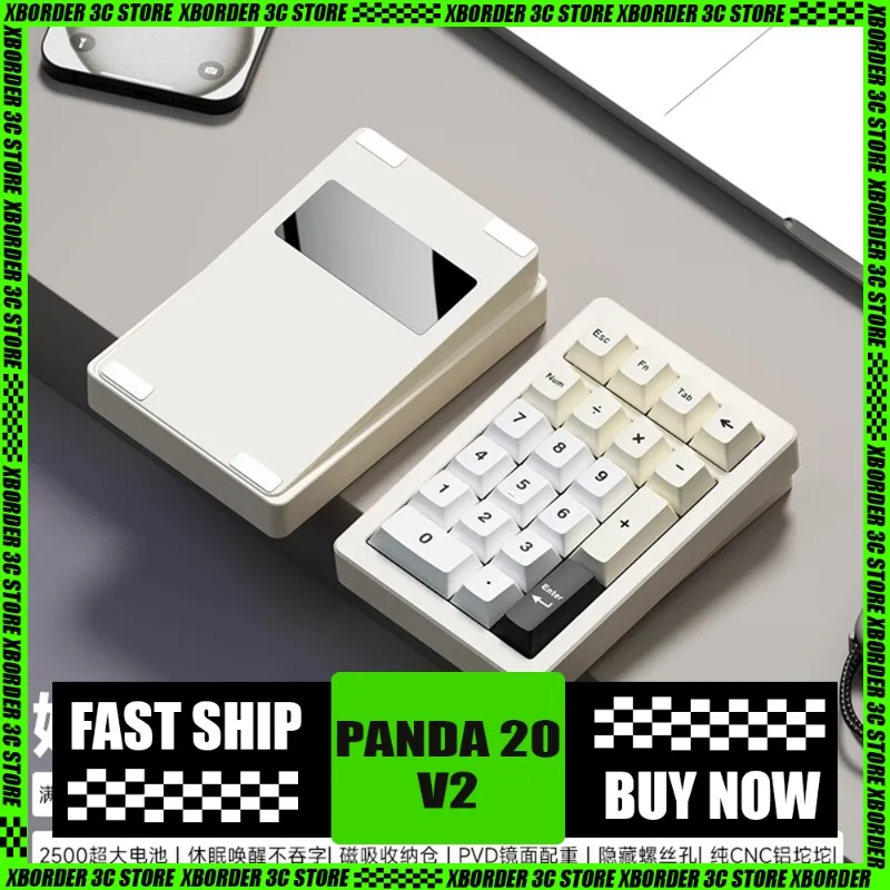 

PANDA 20 V2 Aluminum Tuotuo Digital Keypad 3 Mode Wireless Bluetooth Keypad Portable Business Pad Office Finance Keypad Kit