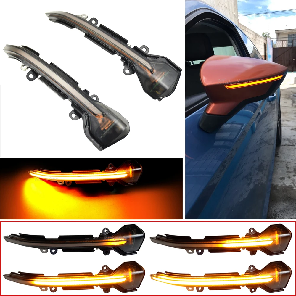2 قطعة الجانب الجناح التمرير الديناميكي الوامض بدوره مصباح إشارة لمقعد ليون III Mk3 5F ST FR Cupra Arona KJ7 2013 2014 2015 2017 2018