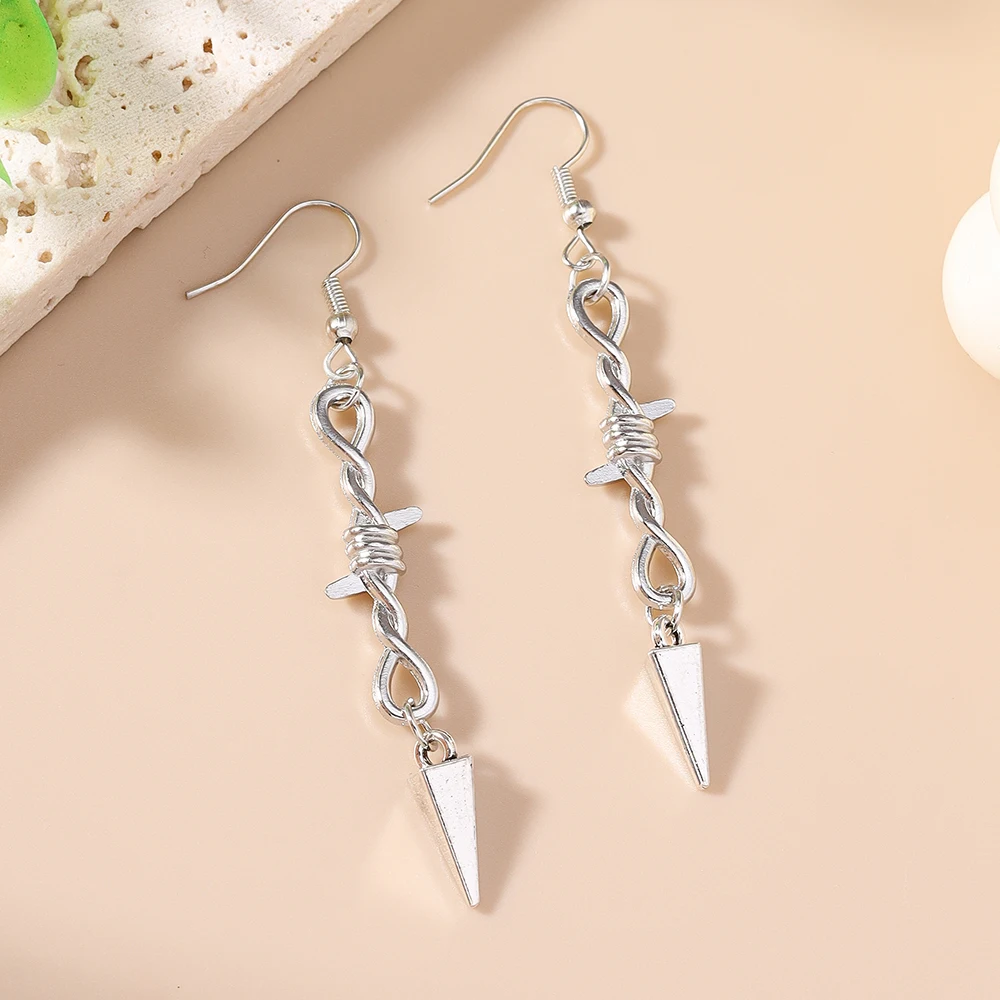 

Fashion Alloy Rivet Drop Earrings for Women Men Metal Punk Dangle Earrings Hip Hop Jewelry Gifts