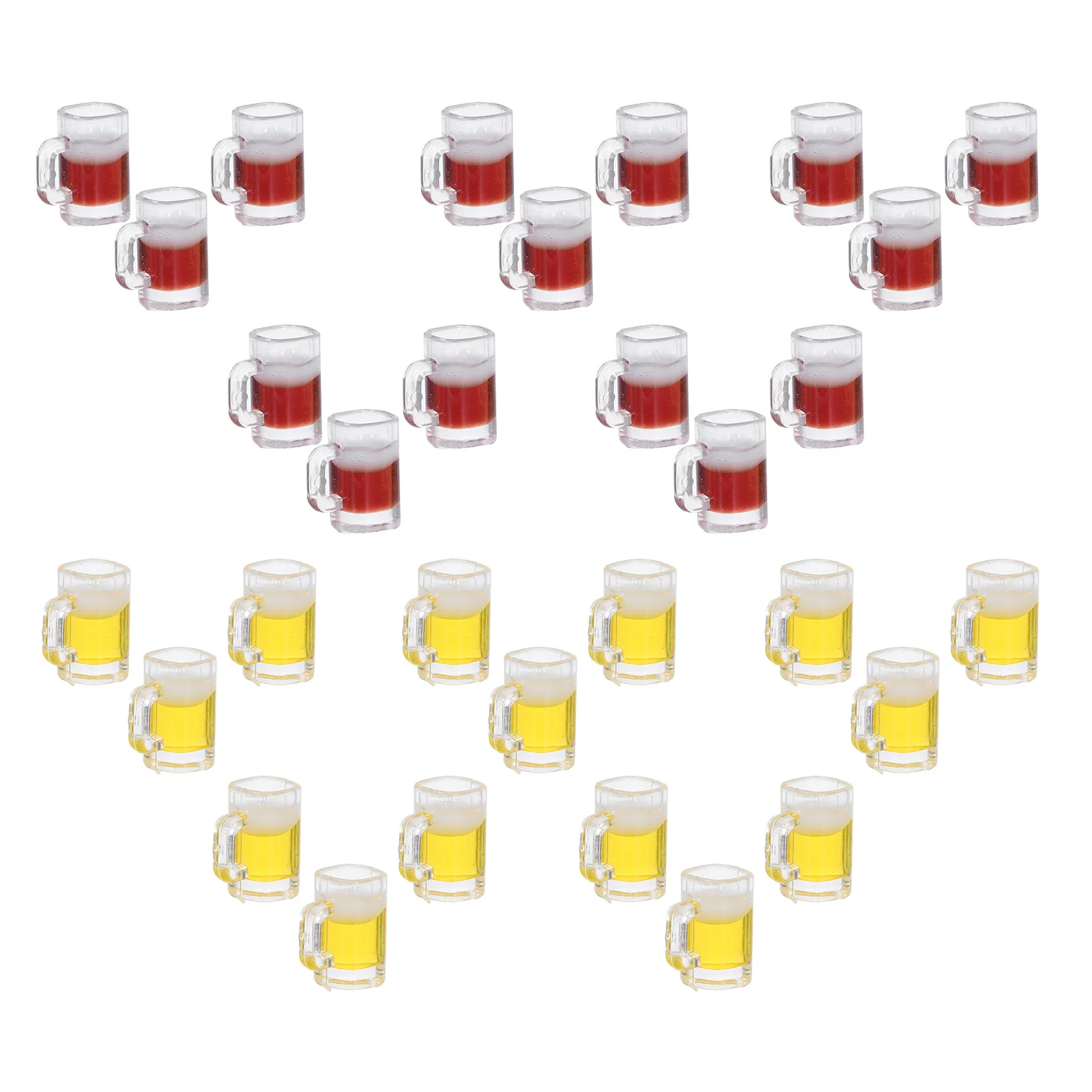 

30Pcs Miniature Beer Mug Models Realistic Resin Dollhouse Mini Barware Accessories Miniature Party Glasses Decoration