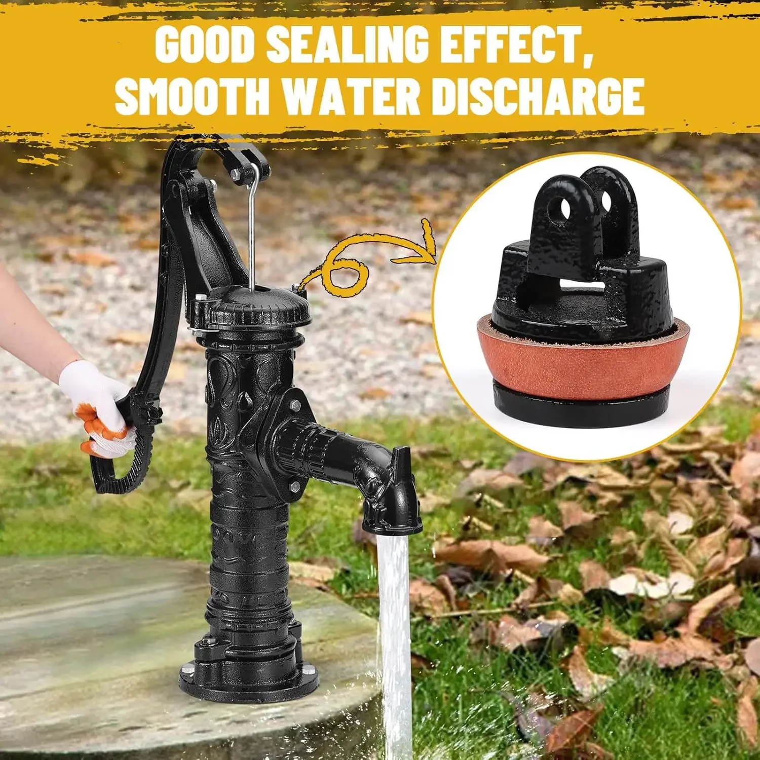 

1pc Piston With Seal Replacement Piston For Type 75 Hand Pump Garden Pump With 1 Leather Seal For Fountain Pumps Water System
