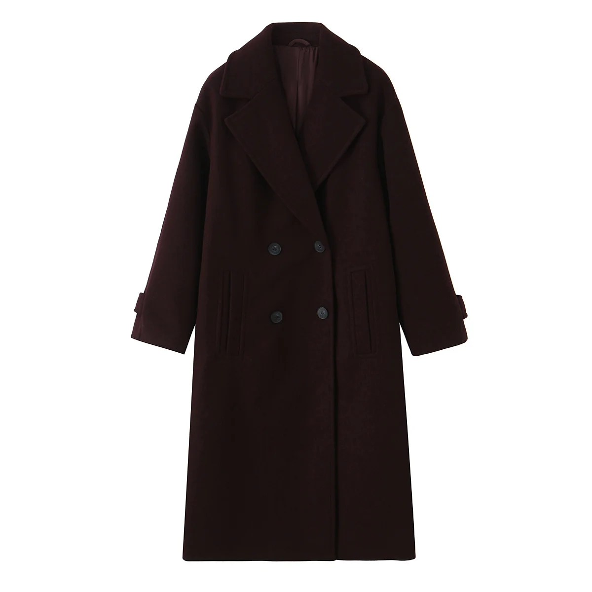 DiYiG WOMAN 2025 Winter New Fashion Multicolor Long Coat Chic Double-breasted Slim Long Sleeve Coat Outerwear Mujer