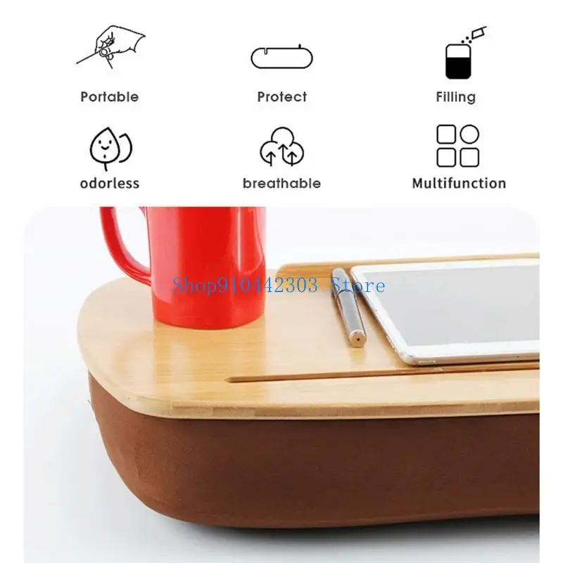 

652F Lap Desk Lazy Home Desk Bed Lap Computer Desk Sofa Table Small Learning Desk Healthy Particle Fillings Pillow Cushion