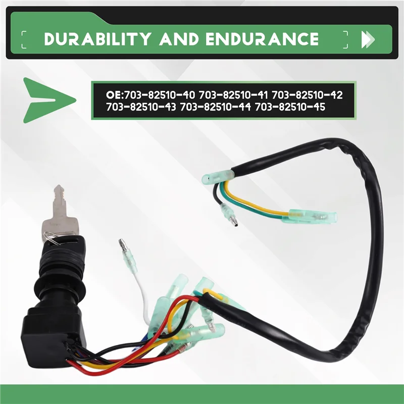 A82M-Replace MP51040 Ignition Switch Key Assy 703-82510-40 For Outboard Motor Control Box 703-82510-41 703-82510-43