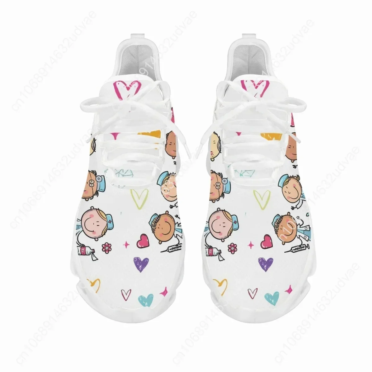 Cartoon Doctor Nurse Shoes for Women Female Flats Shoes Running Sneakers Light Mesh Ladies Footwear chaussure femme