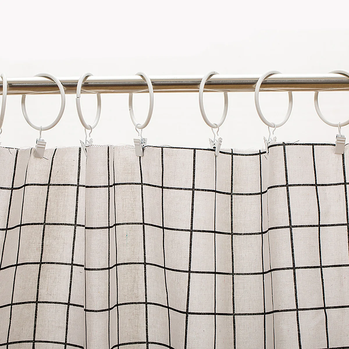

20pcs Curtain Hooks 3X32Mm Rustproof Metal Shower Hanger Bath Drape Loop Clip For Bathroom Dressing Room Glide Rings