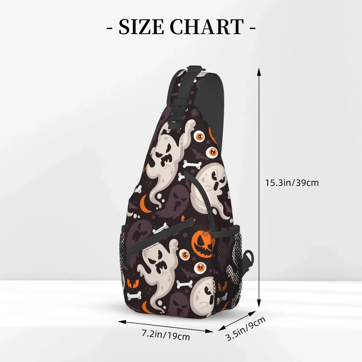 Ghost Pumpkins Crossbody Chest Bags Halloween Pockets Travel Pack Messenger Sports Teens Shoulder Bag Unisex