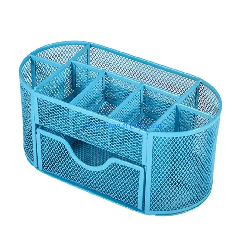 

U75B Multiple Compartment Metal Net Desktop Planner For Pencils Office Materials With Ventilated Plan And Large Capacity