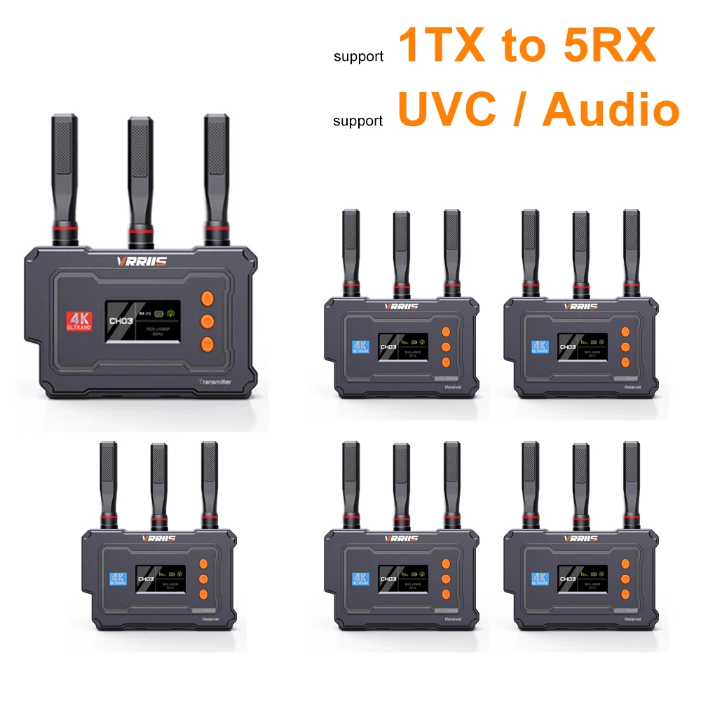 4K HDMI Wireless Audio Video Transmission Extender 450M Transmitter Receiver for Camera Live Streaming UVC Video Record Capture