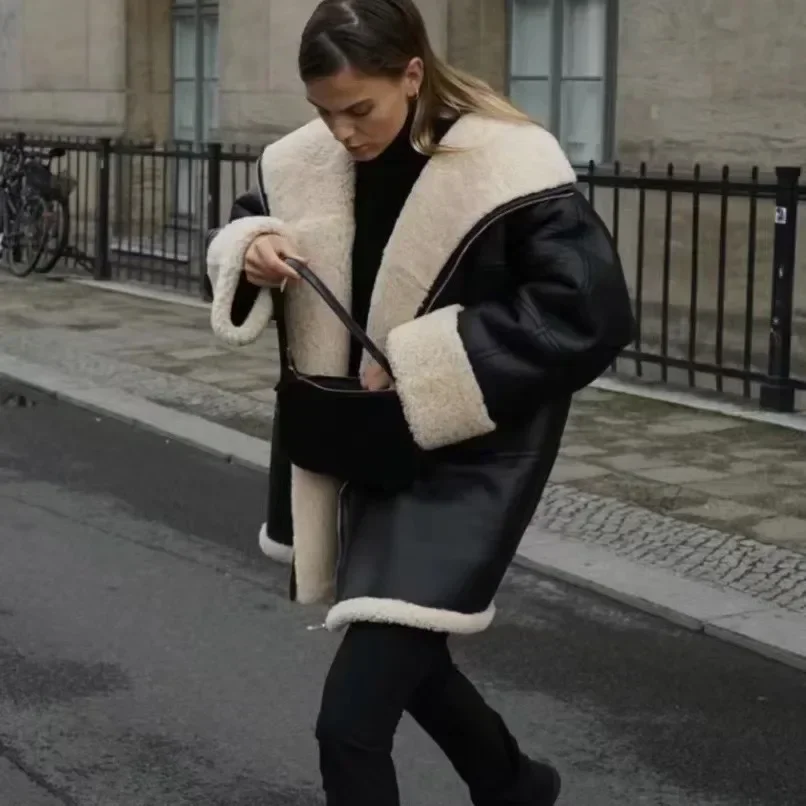 Blazer en cuir chaud imbibé pour femme avec fermeture éclair, manteau formel décontracté pour femme, vêtements de travail d'affaires élégants, veste de bureau pour femme, hiver