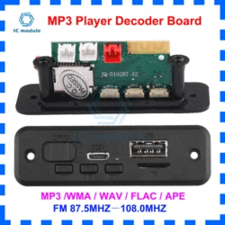 5V Blue-tooth MP3 Player Decoder Board Car FM Radio Module 2*3W 6W Amplifier Support FM TF USB Handsfree Call