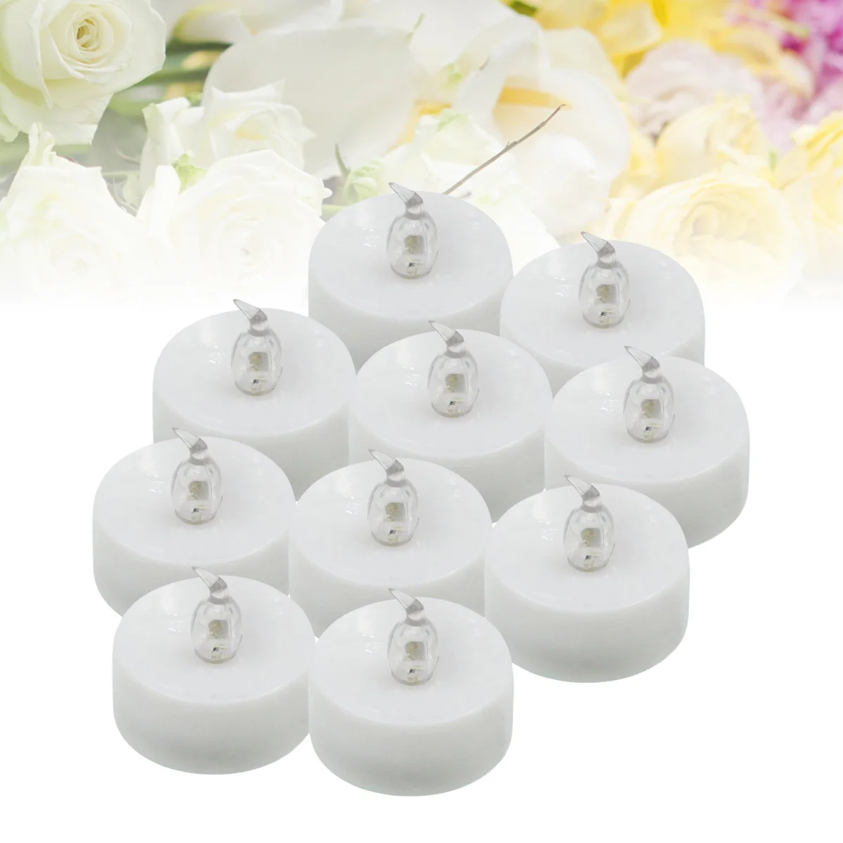 36 Pcs Flickering Electric Lights Transparent Core Flameless LED Tea Light for Lighting Decoration (Yellow Flash)