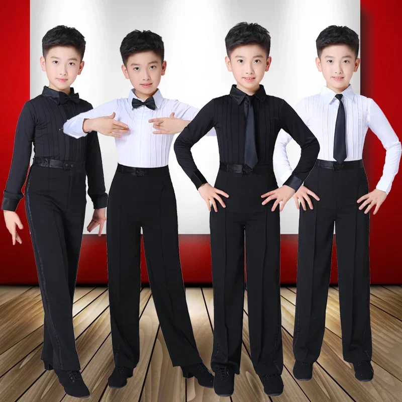 children's professional dance wear boy salsa shirt + pants ballroom boy Latin dancing tango competition suit