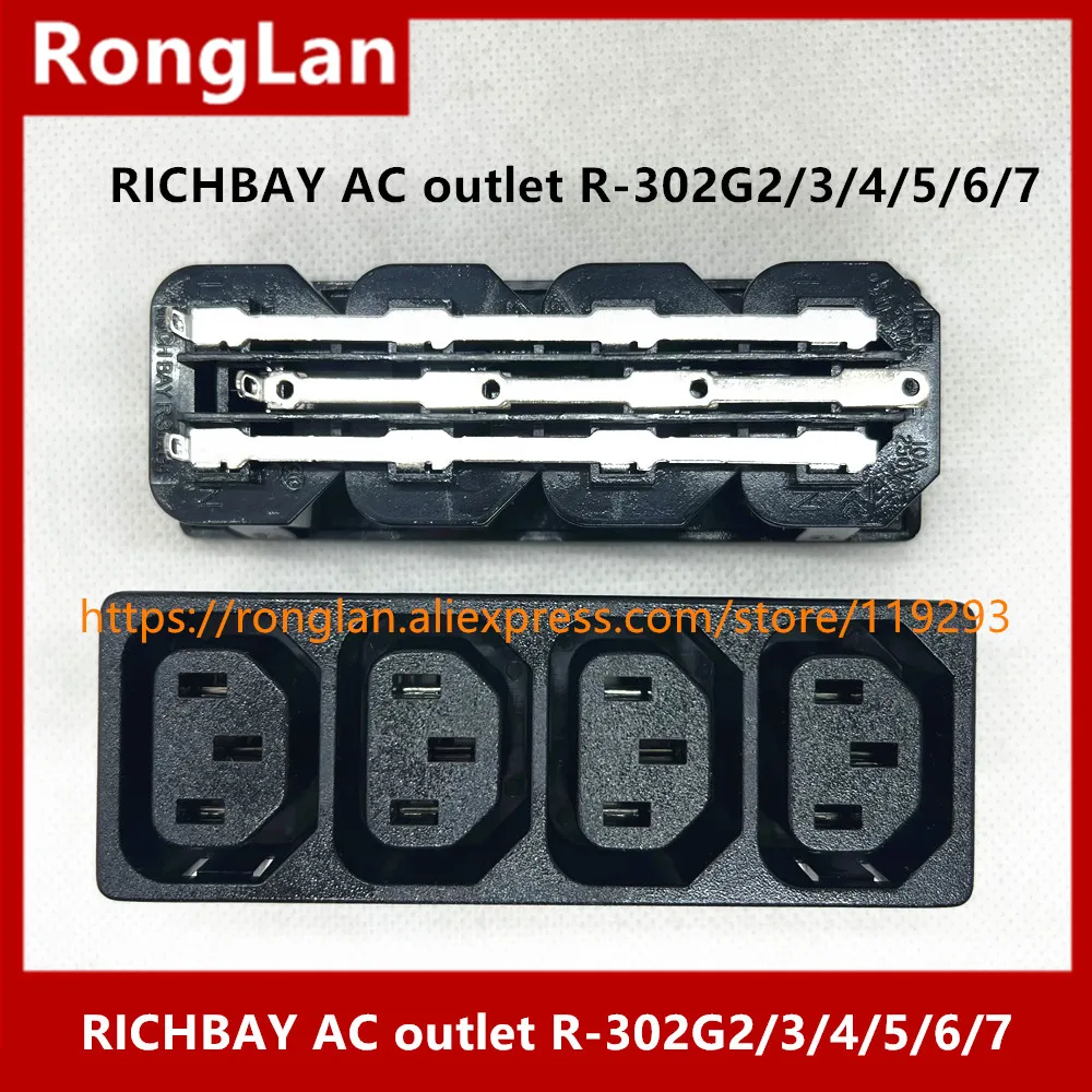 Imagem -02 - Richbay-soquete Conector Fêmea Saída ac Furo de Energia Combinação Quádrupla Soquete R302g2 R-302g3 R-302g4 R-302g5 R-302g6 Pcs