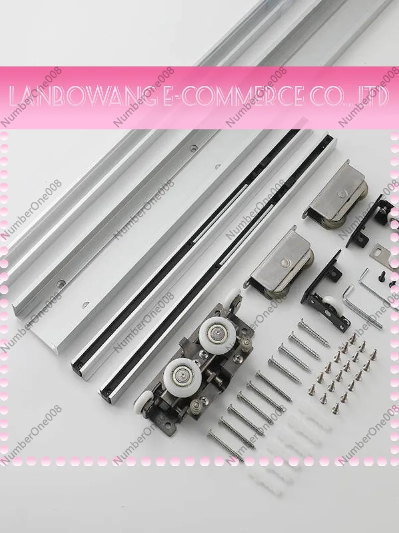 Trackless Sliding Door Hardware Aluminium Alloy Suspension Rail Ghost Door Fitting Two Way Buffer Electric Optional