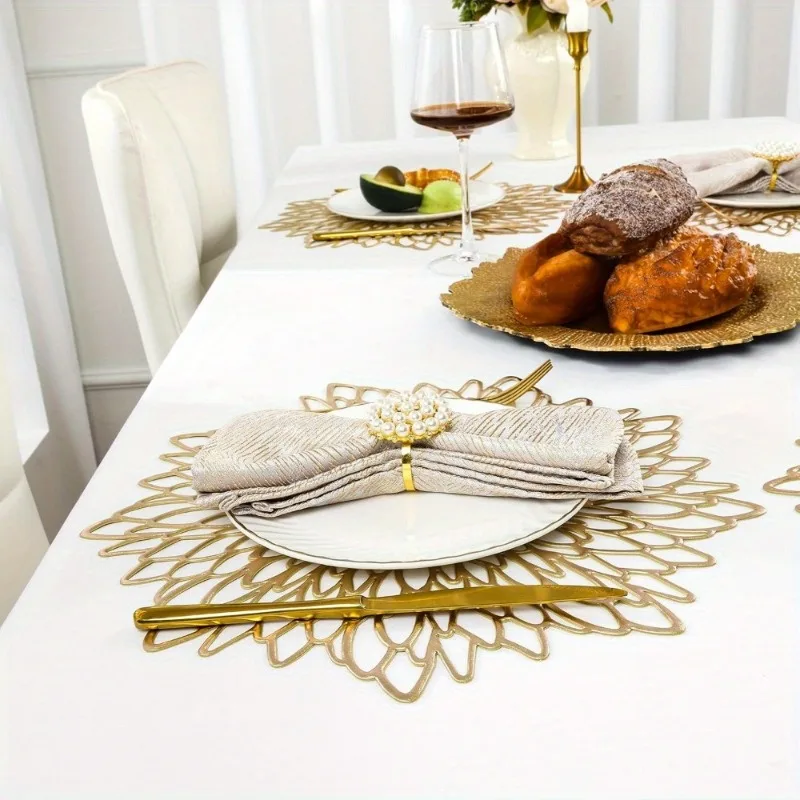 Round Non-Slip Placemats and Coasters with Table Runner Perfect for Kitchen Table Decor During Christmas and Potluck Gatherings