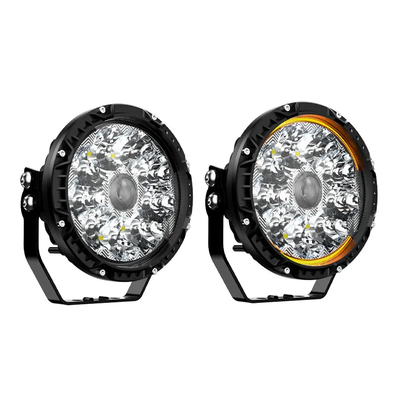 5 Inch LED Off Road Spot Light 50W Round Driving Lamp, White and Yellow Beam Work Light for SUV Truck ATV Motorcycle, Aluminum