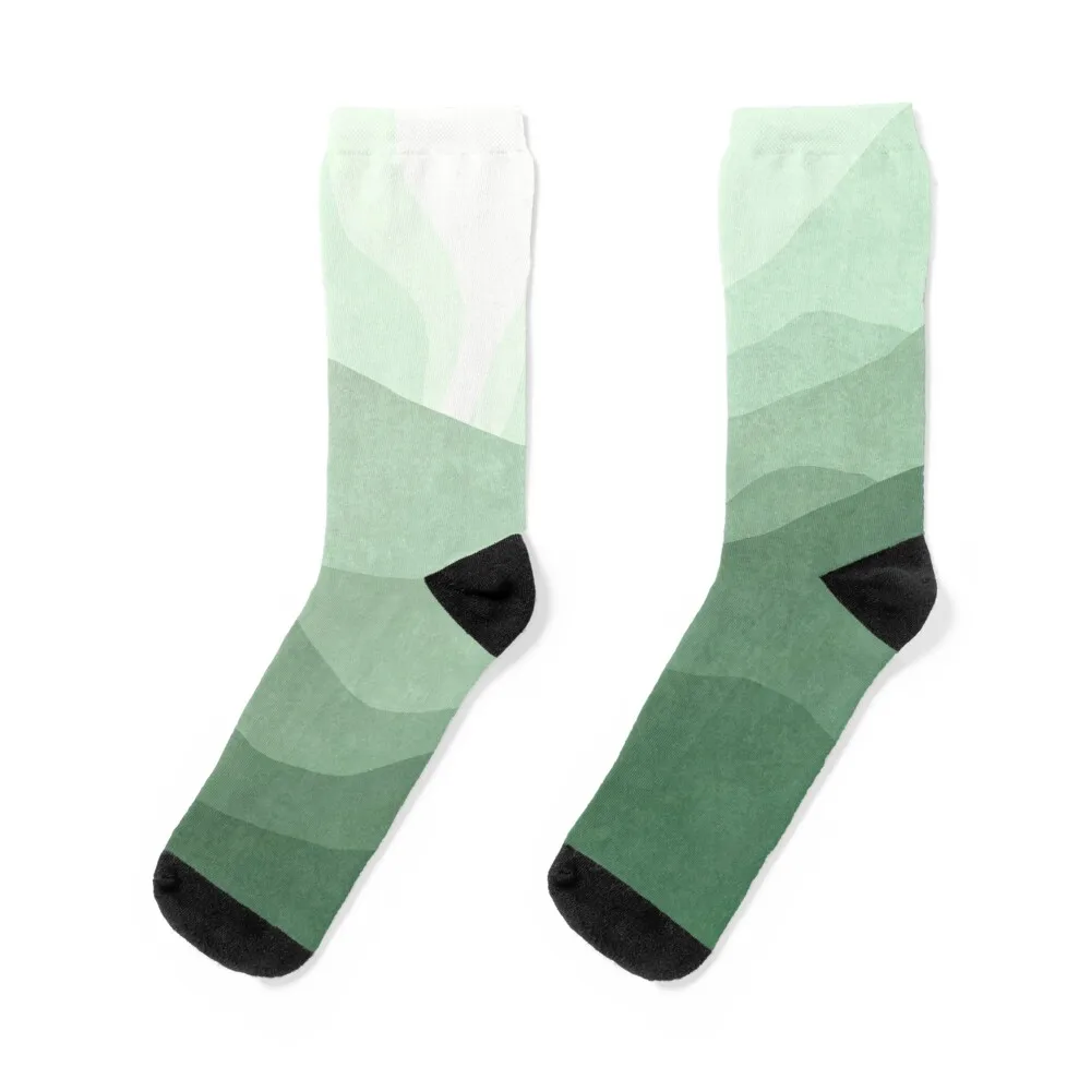 Green wave landscape Socks japanese fashion new in's luxe Ladies Socks Men's