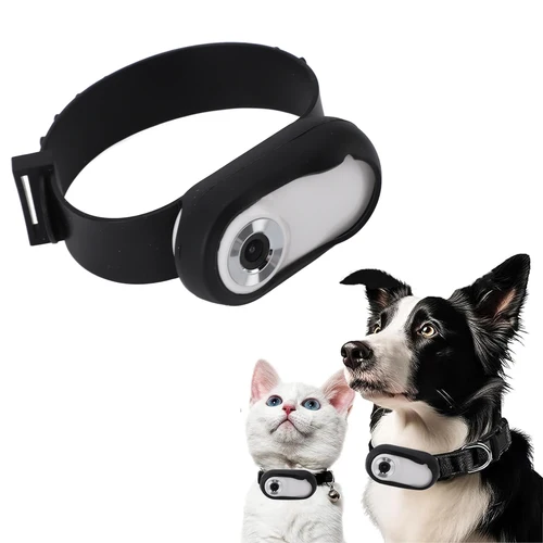 Cámara Collar Pet para Vídeos y Fotos HD 1080P 170 °   Collar de cámara para mascotas ajustable recargable por USB gran angular para perros y gatos