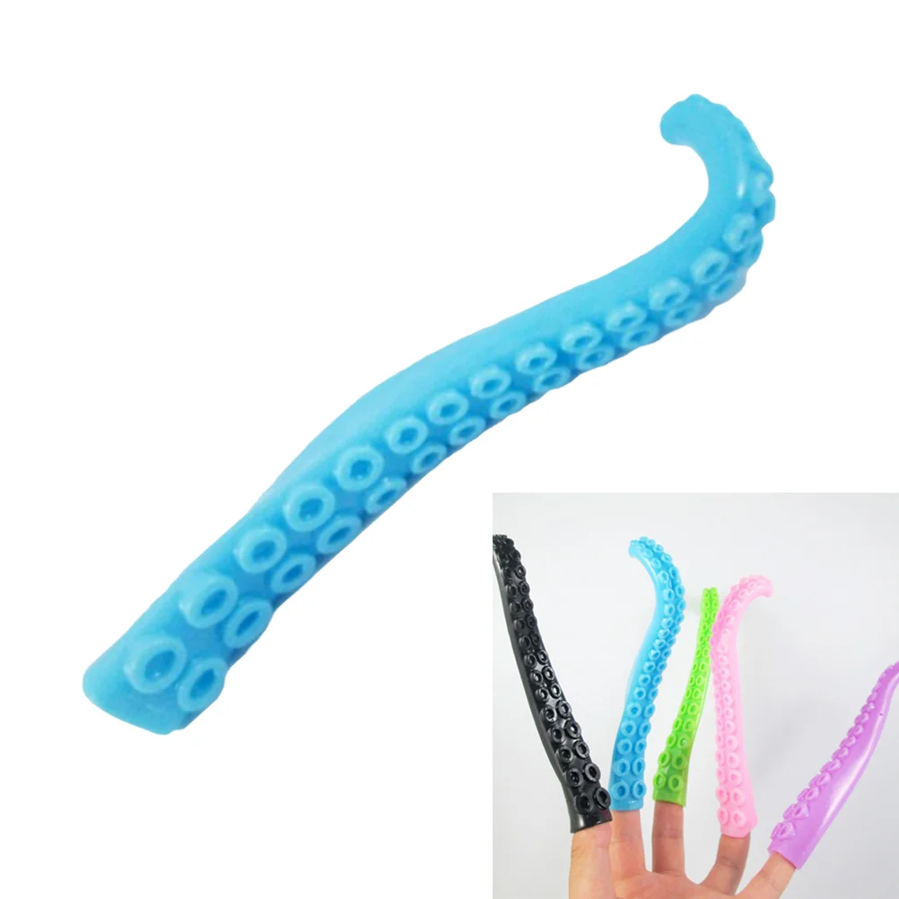 5 stücke Lebensechte Octopus Tentakel Finger Puppe Mini Finger Spielzeug Praktische Witz Spielzeug Kinder Lustige Spielzeug (Gelegentliche Farbe)