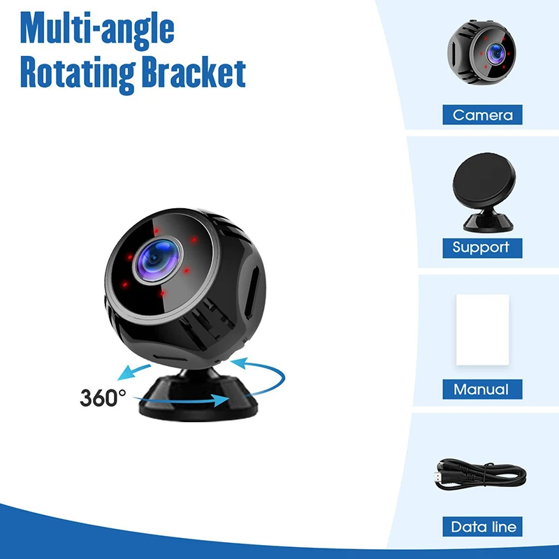 A18 Mini 1080P กล้อง WiFi รีโมทคอนโทรลอัจฉริยะ Night Vision กล้องแบบพกพาป้องกันความปลอดภัยกล้องวิดีโอกลางแจ้ง 2025
