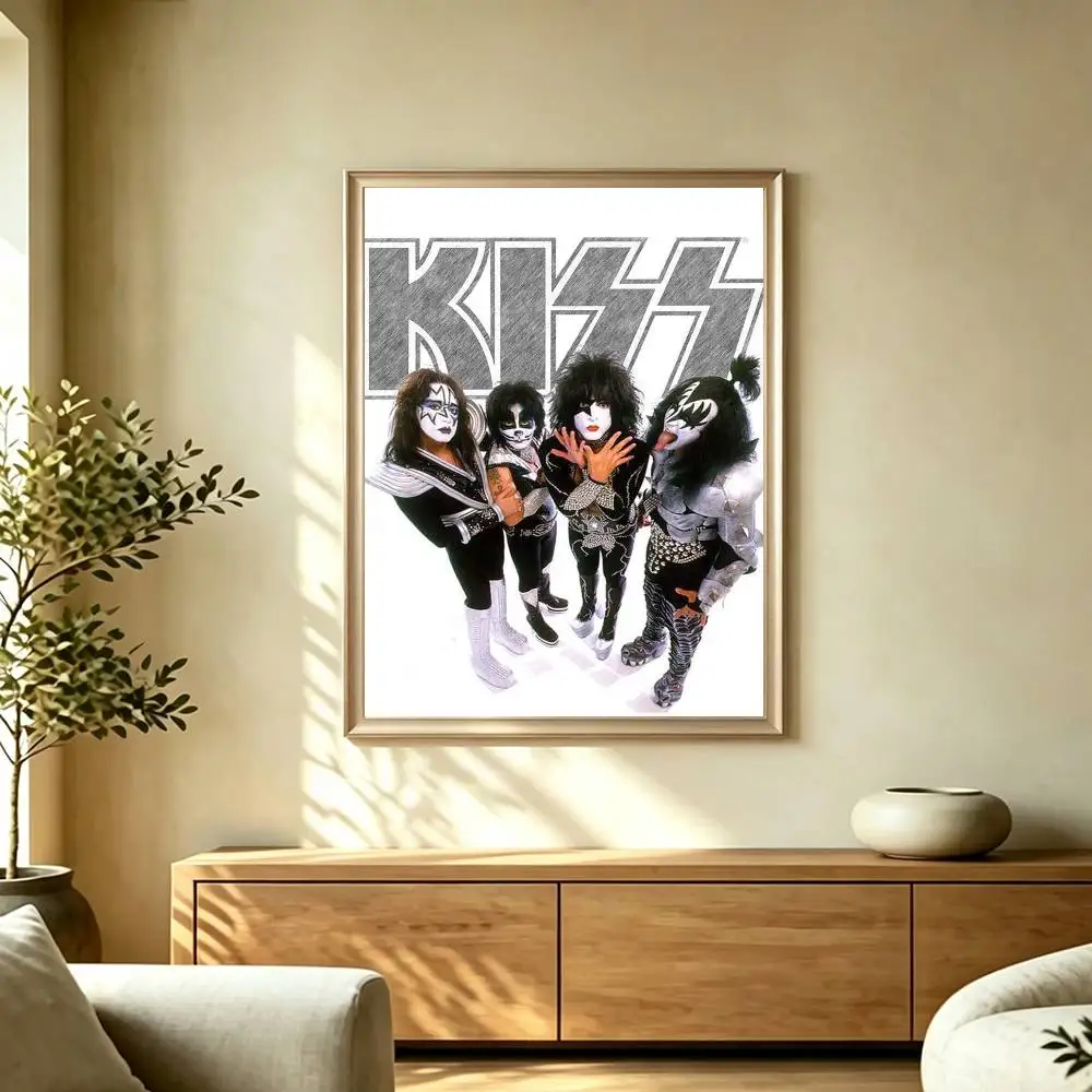 The KISS Rock B-band Poster Waterproof Wall Art Sticker For Bar Living Room Vintage Decor High Quality Print Gift view 2