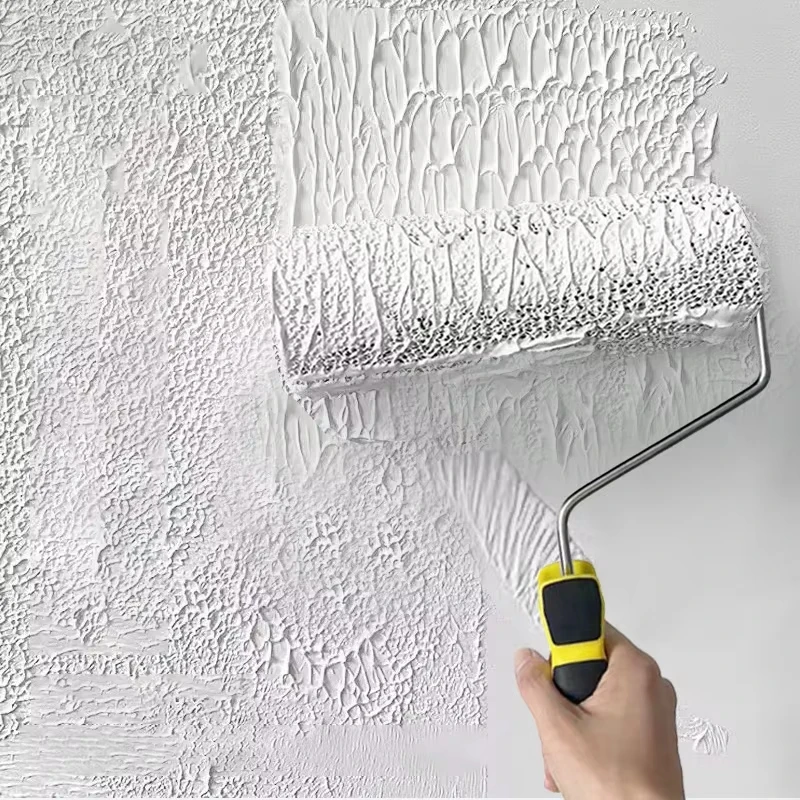 الصناعية الصف جودة المخملية تصميم الجدار الديكور اللوحة فرشاة الأسطوانة تنقش المعجون دريوال مجمع الملمس OEM