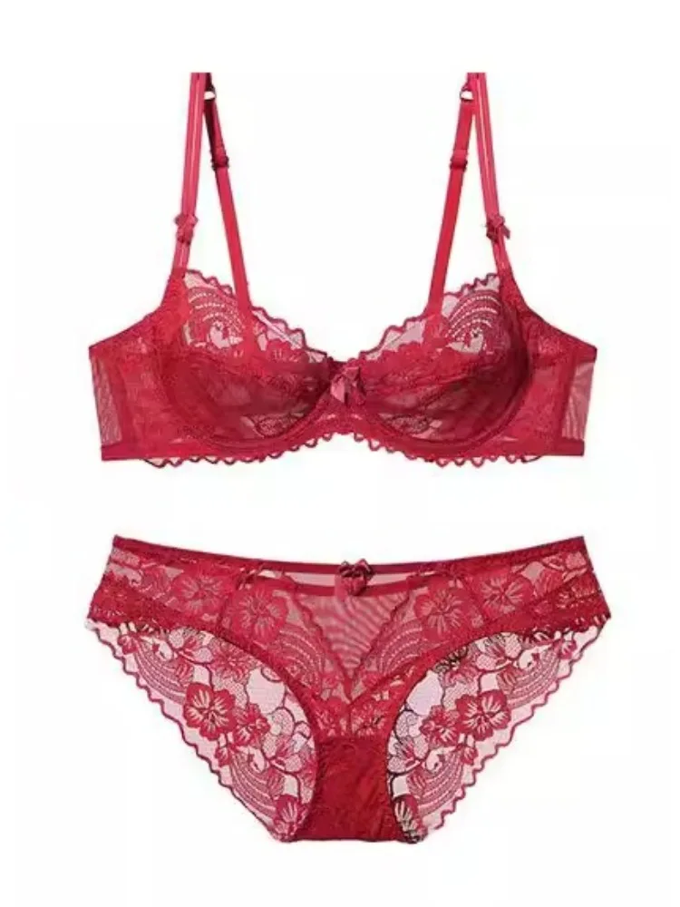 

Комплект сексуального кружевного белья для женщин, лето 2026, тонкий, французский, бесшовный бюстгальтер-бралетт с эффектом пуш-ап и трусики, SAVet, больших размеров, для миниатюрных женщин, чисто белый