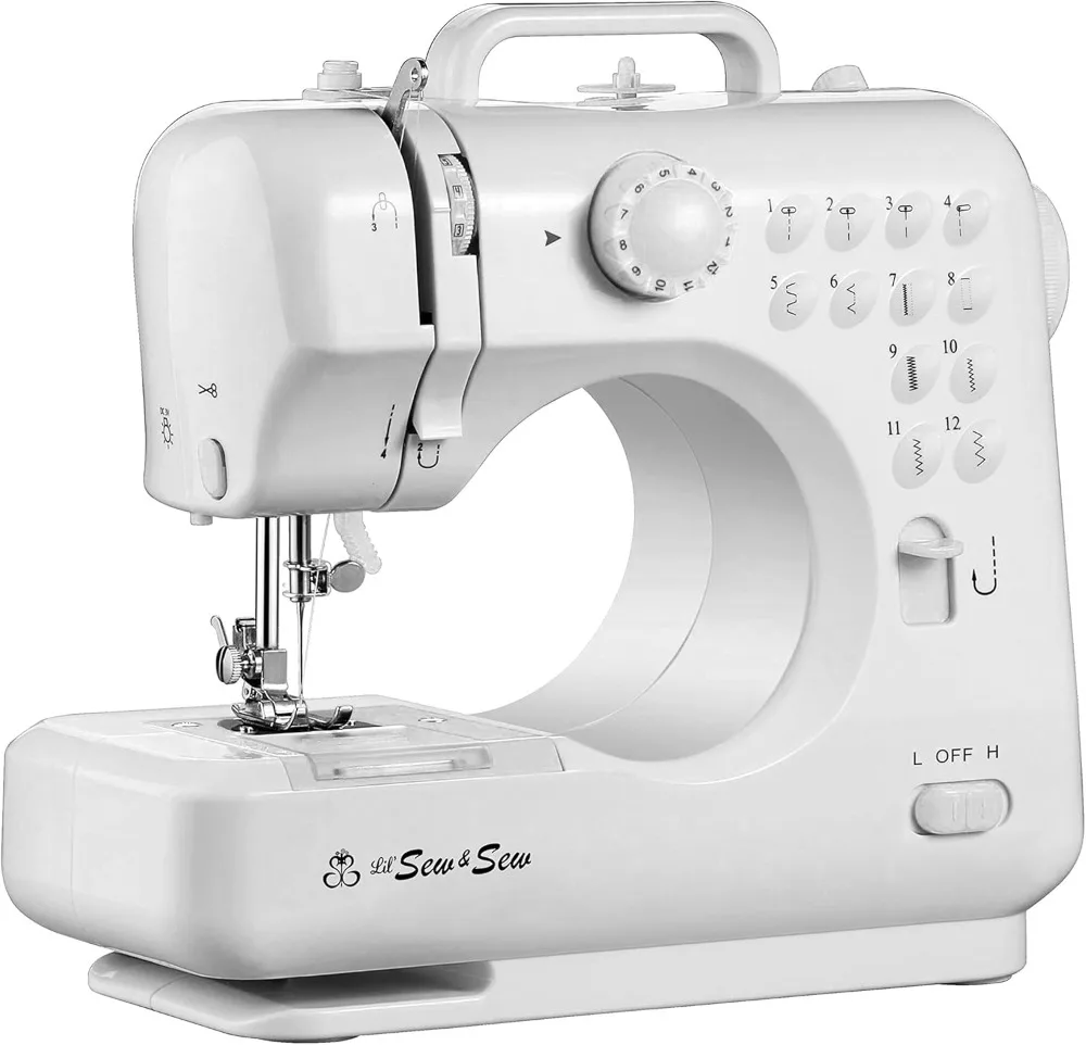 Michley Portable Sewing Machine LSS-505+ Desktop 12-Stitch Sewing Machine, White Sewing Machine