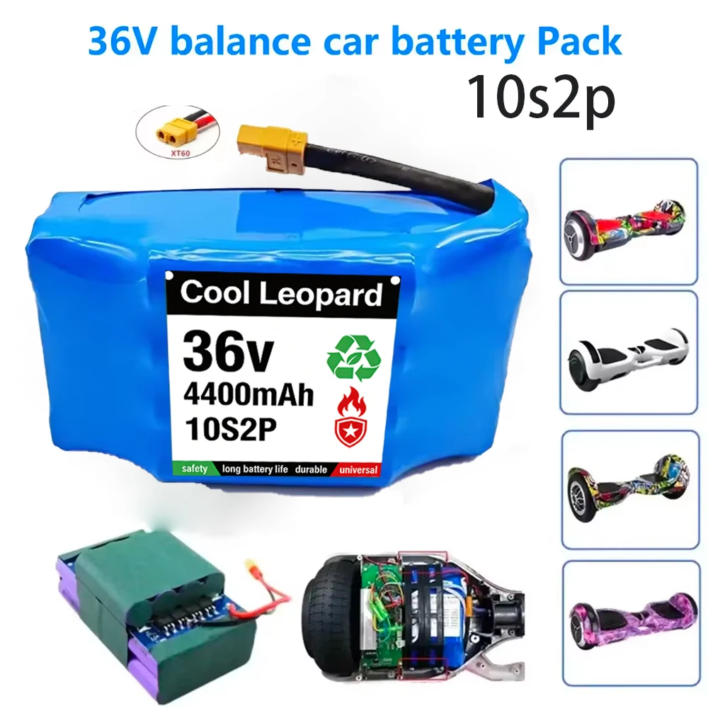 36V 4400mAh 4.4Ah Li-ion Battery Pack XT60 Plug For Electric Self Balance Scooter Hoverboard Unicycle E-scooter Replacement Part