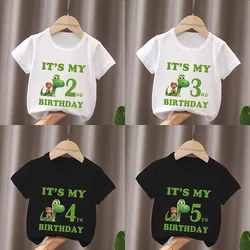 Het is Mijn 1 2 3 4 5 6 7 8 9 jaar Verjaardag Jongens Meisjes T-shirt De Goede Dinosaurus Arlo Spot Print Kinderkleding Baby Kinderen T-shirts