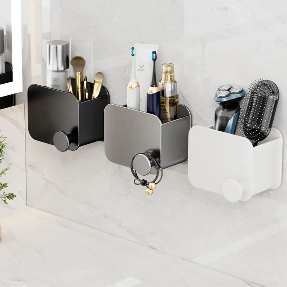 Hole-free Bathroom Storage Rack Wear-resistant High Volume Bathroom Shelf Non-condensing Multifunctional Toiletries Organizer