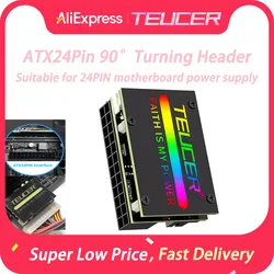 TEUCER RGB ATX 24Pin 90 Turning Header 5V 3PIN Interface 90-degree out of line Suitable for 24PIN motherboard power supply