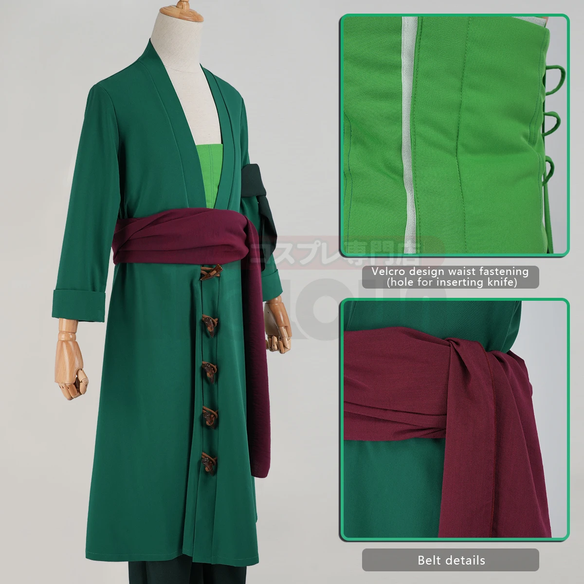 HOLOUN ONE Anime Roronoa Zoro Cosplay Costume Pants Haori Head Scarf Animation Convention 2025 Halloween Christmas Gift - view 4