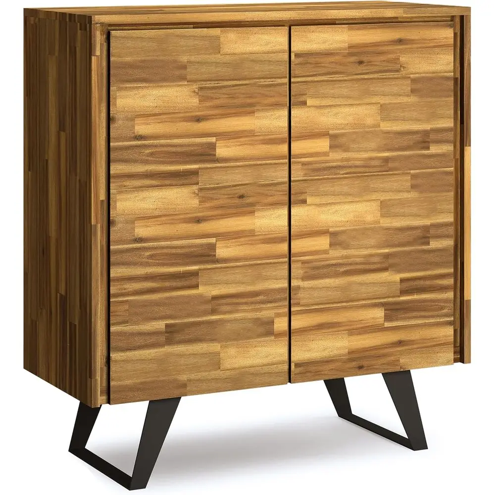 

39 Inch Wide Acacia Wood and Metal Industrial Storage Cabinet for Living Room, Entryway, and Family Room
