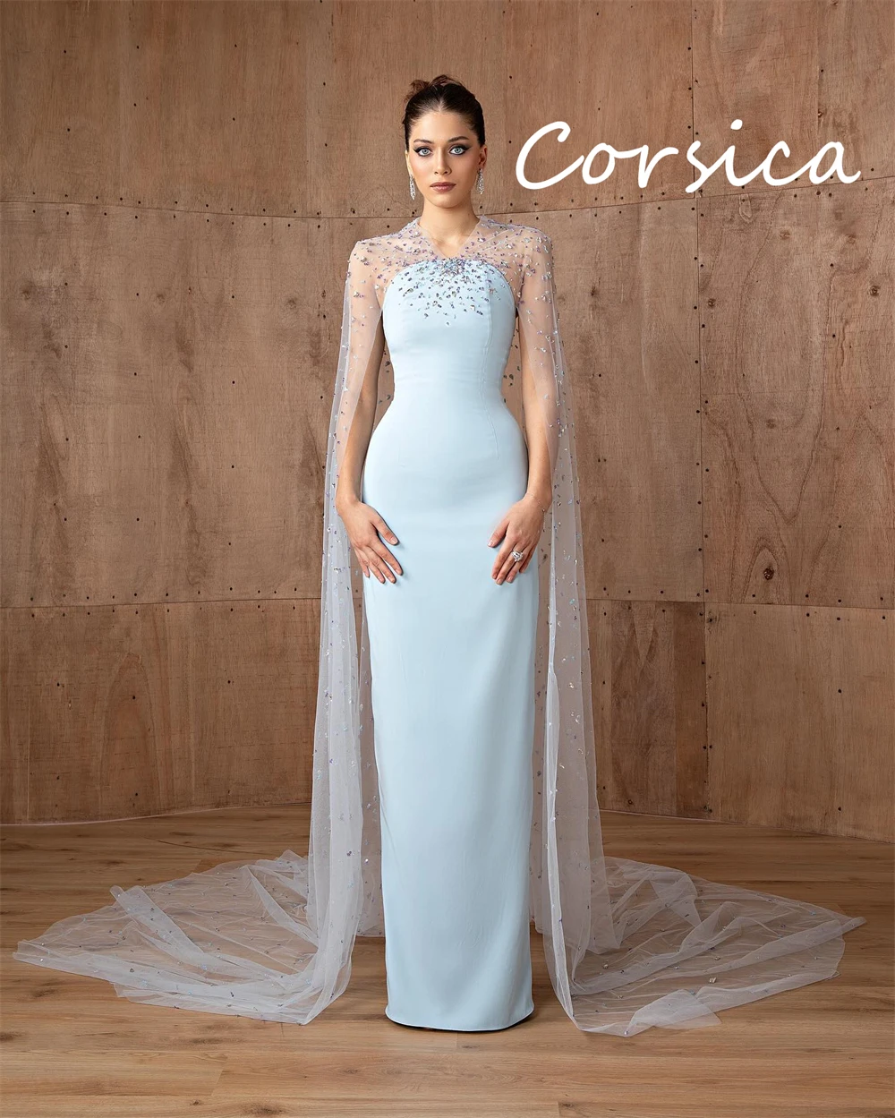 

Изысканные вечерние платья из синего джерси по индивидуальному заказу, классические платья знаменитостей без бретелек, высокое качество, Vestido De Festa со шлейфом