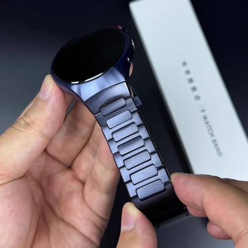 Imagen 2 del producto Correa de titanio Original para Huawei Watch 5 de 46MM sin huecos, correa de Metal de lujo para Huawei Watch 5 de 42mm, correa de apertura rápida de negocios