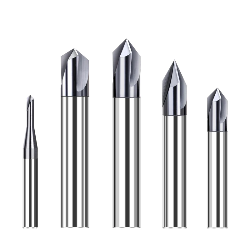 

Концевая фреза с фаской для спелеологии, фреза с V-образным пазом 60, 90, 120 градусов, 2-12 мм, твердосплавные V-образные биты, гравировальная фреза, 3 канавки