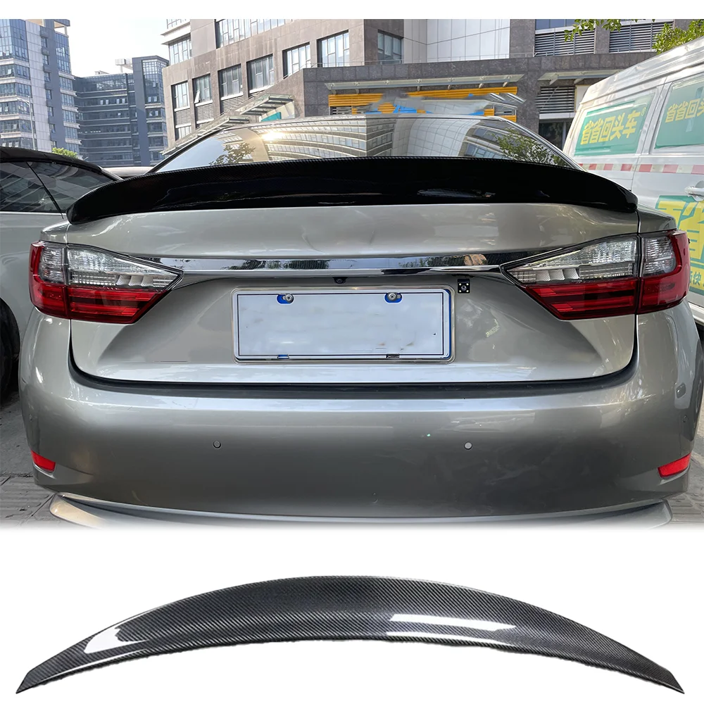 For Lexus ES 2014-2017 ES200 ES250 ES300H ES350 HK Style Real Carbon Fiber Trunk Spoiler Racing Modification Parts
