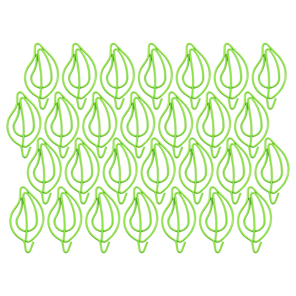 

50 Pcs Leaf Paper Clip Cute Shaped Clips Binder Colorful Paperclips Plastic Coated Line