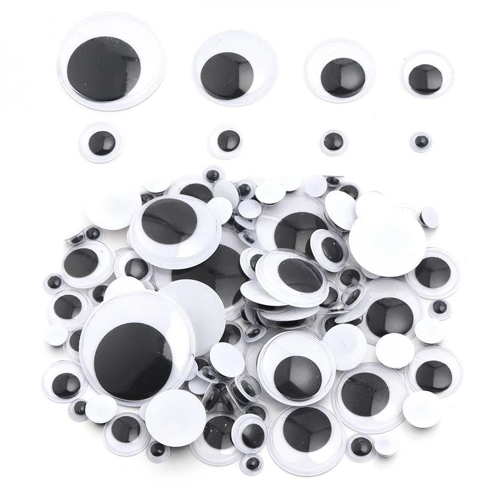 50-500pc Self-Adhesive Wiggly Googly Doll Eye Movable Simulation Cartoon Animal Eyeball DIY Kindergarten Children Craft Supplies