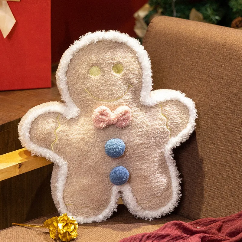 Hot Christmas Gingerbread Man Pillow Soft  Plush Toy Decoration Funny XMas  Plushie High Quality Christmas Birthday Gift Decor