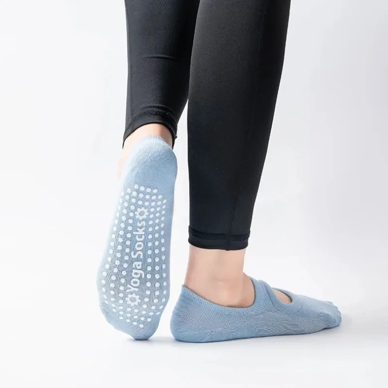 Silicone Non-slip Yoga Socks for Women Girls Large Size Backless Breathable Sports Socks Cotton Invisible Floor Pilates Socks image 5